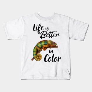 Chameleon Life Is Better In Color Kids T-Shirt